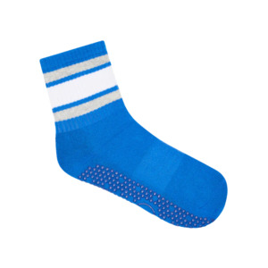 Socks Scarfs: Crew pilates grip socks electric blue stripe