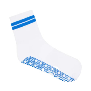 Crew pilates grip socks cobalt stripe