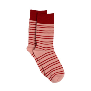Socks Scarfs: Stripe cotton socks red & pink