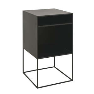 Bedroom Furniture: Studio open bedside cabinet large black