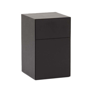 Plinth oak bedside cabinet black