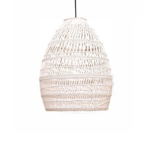 Pendants: Firth rattan shade whitewash small