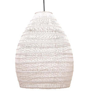 Pendants: Firth rattan shade whitewash large