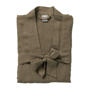Women's linen dressing gown ivy