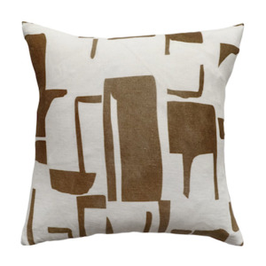 Elle linen cushion cover 50cm coffee bean