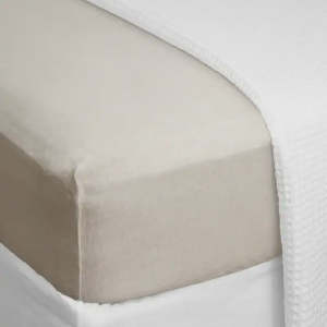 Stonewashed linen fitted sheet natural