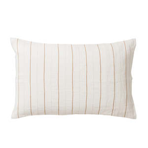 Monday linen pillowcase pair miso stripe