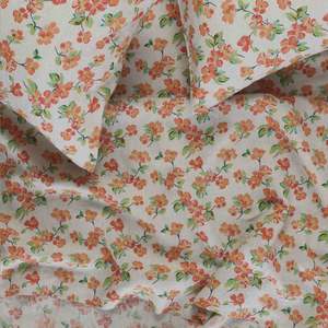 Bedroom: SOW elma floral linen flat sheet