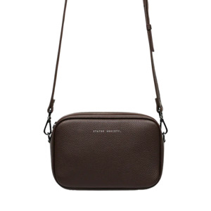 Status Anxiety plunder leather shoulder bag cocoa