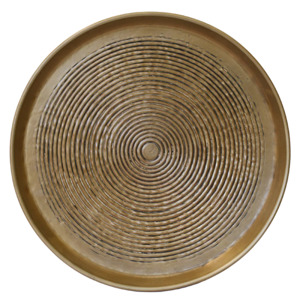 Round antique brass finish tray 60cm
