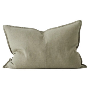 Living: Como linen cushion cover 40 x 60cm caper