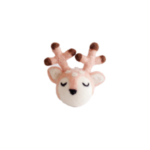 NZ wool hanging ornament reindeer blush