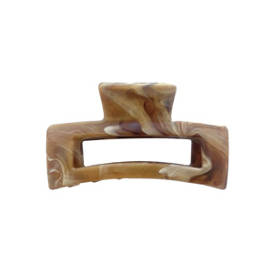 Rectangle claw clip 8.5cm marbled caramel