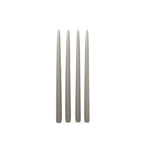 Broste set of 4 tall taper candles 38cm grey