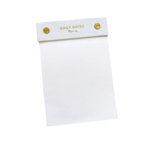 Diaries Notebooks: Daily notes pad with gold edge pages white