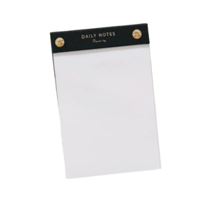 Daily notes pad with gold edge pages black