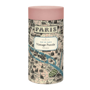 1000-piece vintage jigsaw puzzle map of Paris