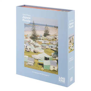 Games Puzzles: 'Camping at Mt Maunganui' 1000-piece jigsaw puzzle