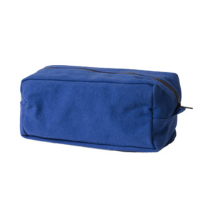 Contrast cotton wash bag aegean blue