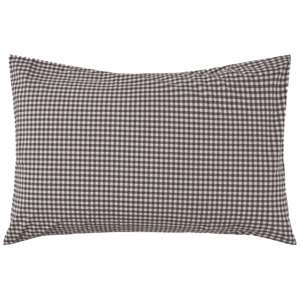 Bedroom: Gingham organic cotton pillowcase pair cocoa