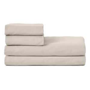 Classic organic cotton fitted sheet beige