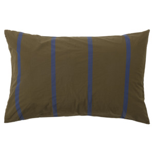 Duo pillowcase pair ivy with aegean stripe