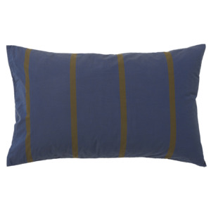 Bedroom: Duo pillowcase pair aegean with ivy stripe