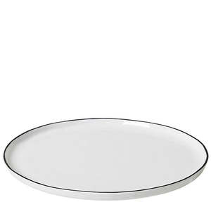 Dining: Broste dinner plate white with black rim  27cm