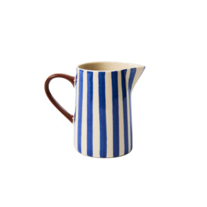 Dining: Bloomie small hand painted jug blue stripe 9cm