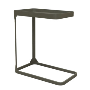 Furniture: Metal sofa side table rectangular olive 30cm