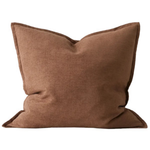 Living: Fiore linen blend cushion cover 50cm toffee