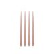 Broste set of 4 tall taper candles 38cm glossy mauve