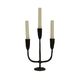 Cast iron 3-prong candle stand black