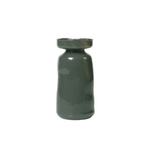 Broste solai mouth-blown vase 19cm olive