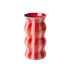 Vases Planters: Palma stripe vase red & pink 16cm