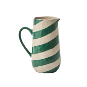 Decor: Cabana stripe jug green 21cm