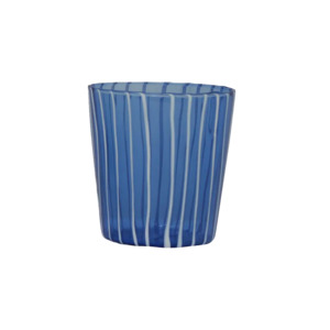Miro striped glass tumbler blue