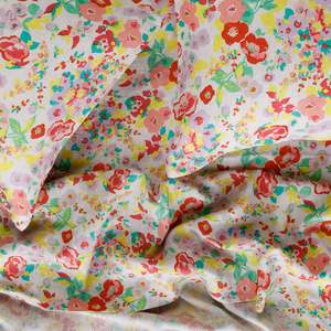 Bedroom: SOW Paloma floral linen flat sheet