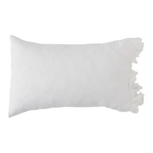 SOW linen pillowcase set with ruffle ivory