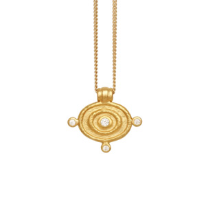 Clothing Accessories: Temple of the Sun Reign oval necklace gold