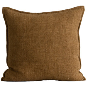Cushions: Flaxmill linen cushion cover pecan 50cm
