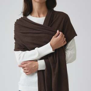 Clothing Accessories: Cotton cashmere scarf cocoa