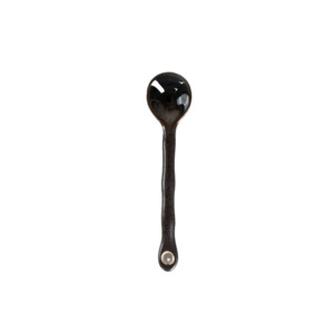 Glazed ceramic  spoon 12cm black