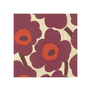 Marimekko unikko cocktail napkins set of 20 cream bordeaux