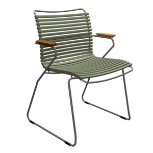 Outdoor click dining chair with armrests