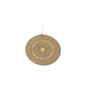 Elm paper round christmas gift tag kraft