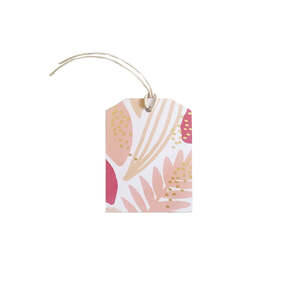 Stationery: Elm paper botanical gift tag with gold foil dots