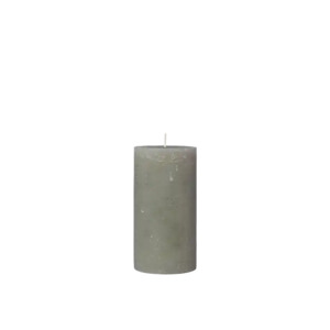 Broste rustic pillar candle 13.5cm green