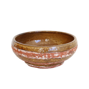 Tuscan rustic terracotta bowl 27cm ochre