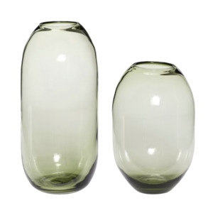 New Collection: Tall glass vase moss green
